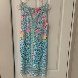 Lilly Pulitzer Blue and Pink Patterned Mini Dress